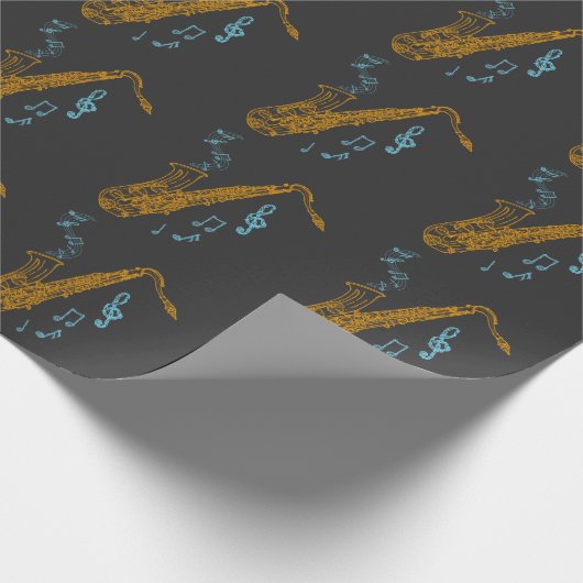 Saxophone Player-muzikant Jazz Music Art Cadeaupapier (Hoek)