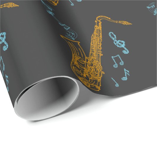 Saxophone Player-muzikant Jazz Music Art Cadeaupapier (Rol Hoek)