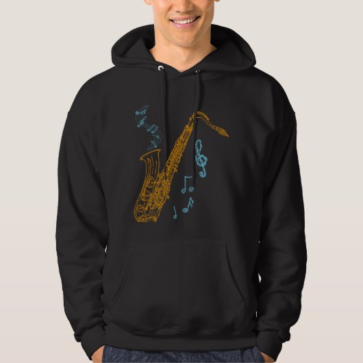 Saxophone Player-muzikant Jazz Music Art Hoodie (Voorkant)