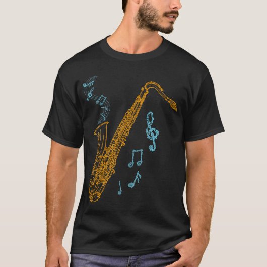 Saxophone Player-muzikant Jazz Music Art T-shirt (Voorkant)