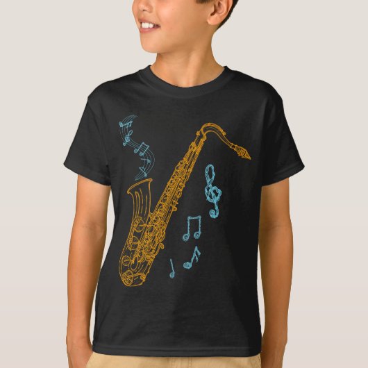 Saxophone Player-muzikant Jazz Music Art T-shirt (Voorkant)