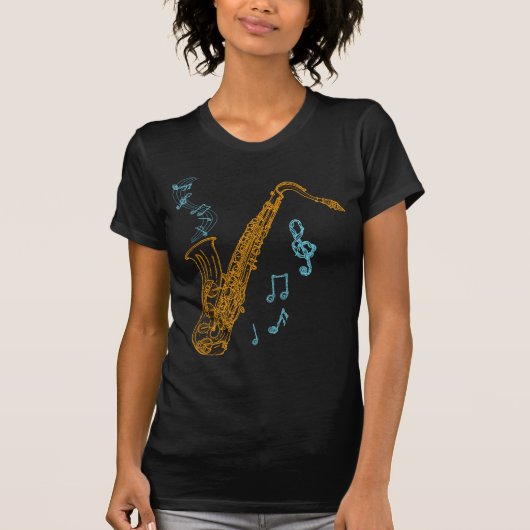 Saxophone Player-muzikant Jazz Music Art T-shirt (Voorkant)