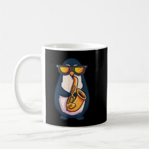 Saxophone Player Penguin Jazz Band Music Animal Lo Koffiemok