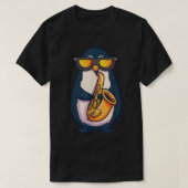 Saxophone Player Penguin Jazz Band Music Animal Lo T-shirt (Design voorkant)