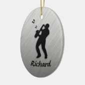 Saxophone Player Personal Keramisch Ornament (Links)