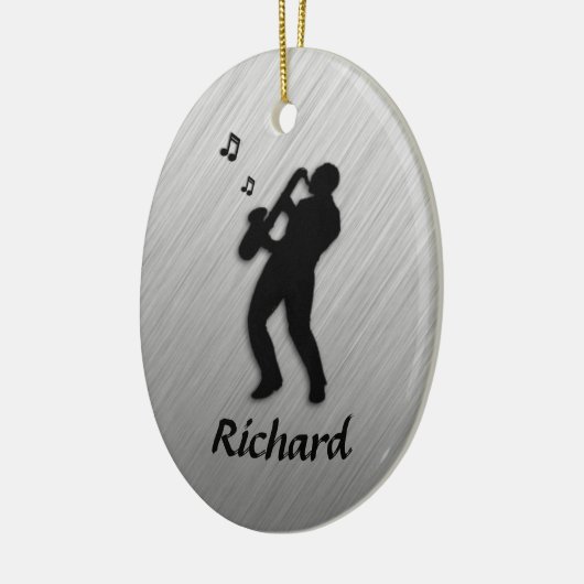 Saxophone Player Personal Keramisch Ornament (Links)