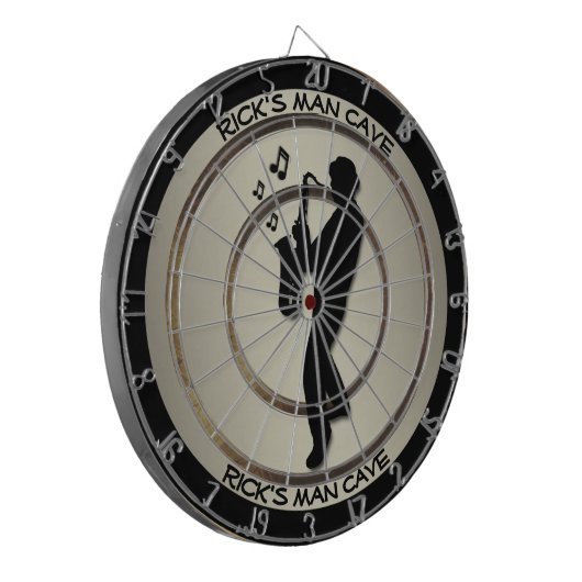 Saxophone Player Personal Man Cave Regulation Dartbord (Voorkant Links)