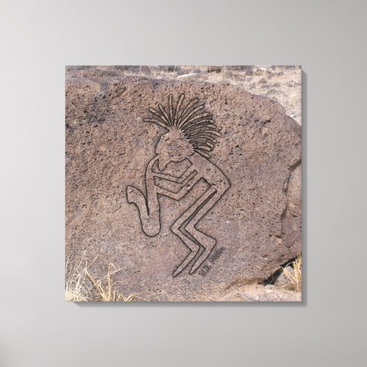 Saxophone Player Petroglyph Canvas Afdruk (Voorkant)