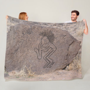 Saxophone Player Petroglyph Fleece Deken