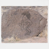 Saxophone Player Petroglyph Fleece Deken (Voorkant (Horizontaal))