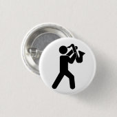 Saxophone Player Pin Ronde Button 3,2 Cm (Voorkant /achterkant)