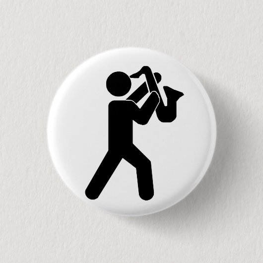 Saxophone Player Pin Ronde Button 3,2 Cm (Voorkant)