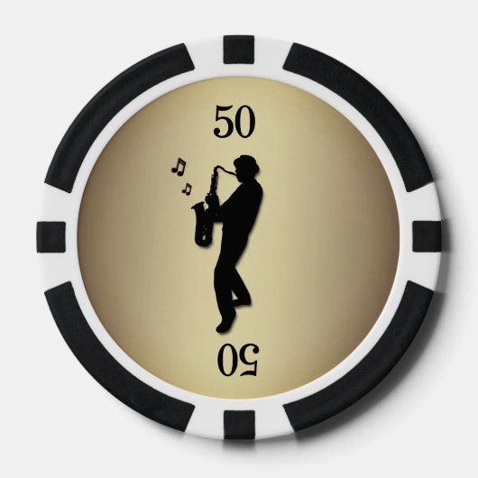 Saxophone Player Poker Chips (Voorkant)