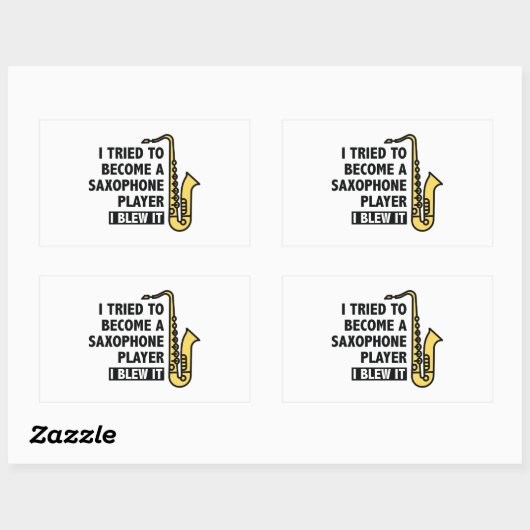 Saxophone Player Rechthoekige Sticker (Vel)