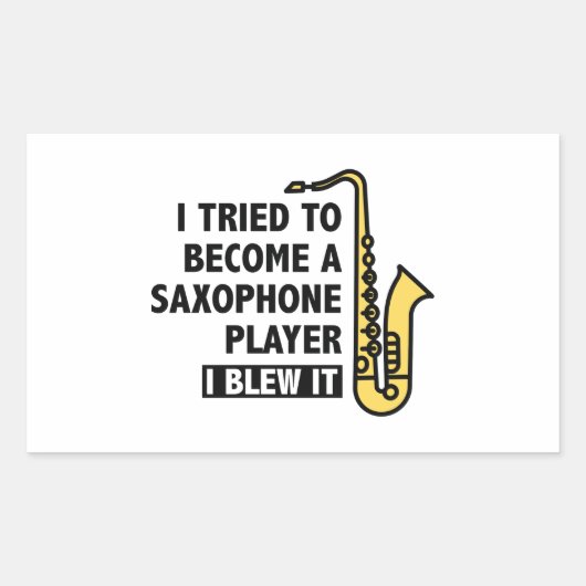 Saxophone Player Rechthoekige Sticker (Voorkant)