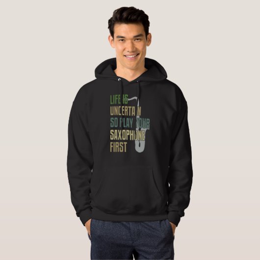 Saxophone Player Retro Style Hoodie (Voorkant volledig)