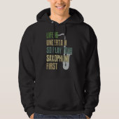 Saxophone Player Retro Style Hoodie (Voorkant)