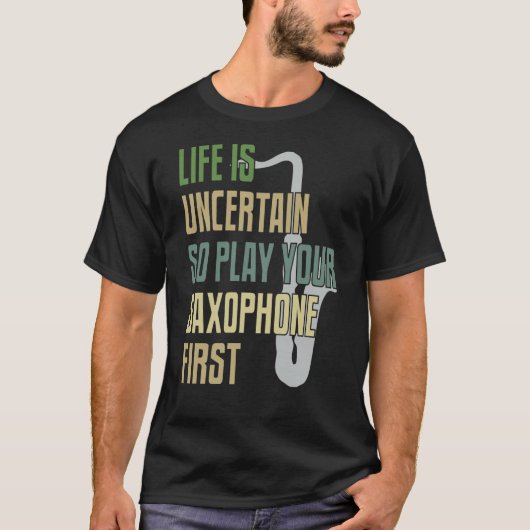 Saxophone Player Retro Style T-shirt (Voorkant)