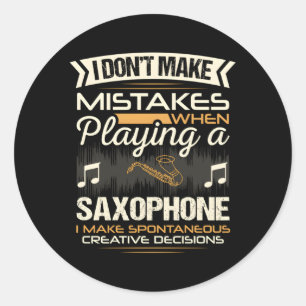Saxophone Player Ronde Sticker