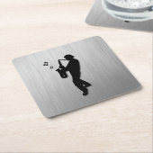 Saxophone Player Silver Kartonnen Onderzetters (Schuin)