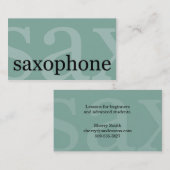 Saxophone Player Teacher Studio Musician Visitekaartje (Voorkant / Achterkant)