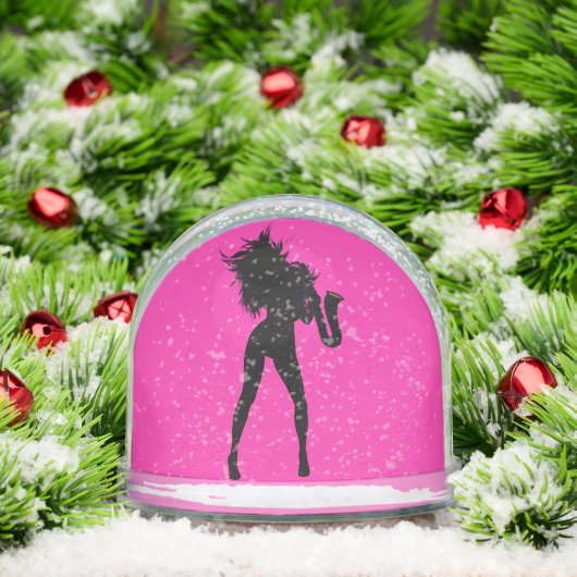Saxophone Player Woman Sneeuwbol (Kerstmis)