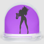 Saxophone Player Woman Sneeuwbol (Achterkant)