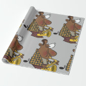 Saxophone Player Wrapping Paper Cadeaupapier (Uitgerold)