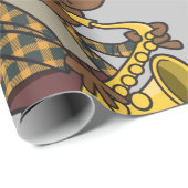 Saxophone Player Wrapping Paper Cadeaupapier (Rol Hoek)
