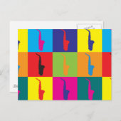 Saxophone Pop Art Briefkaart (Voorkant / Achterkant)