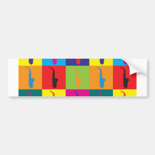 Saxophone Pop Art Bumpersticker
