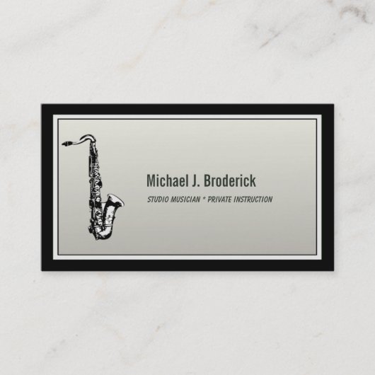 Saxophone Professional Musicus Visitekaartje (Voorkant)
