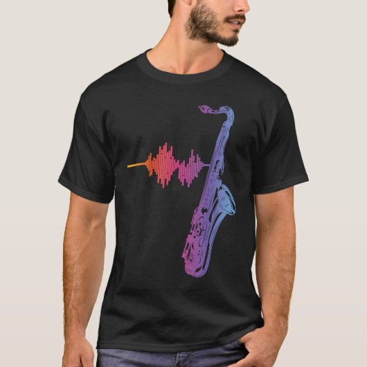 Saxophone Reeds Sound Frequency Saxophonist Mouthp T-shirt (Voorkant)