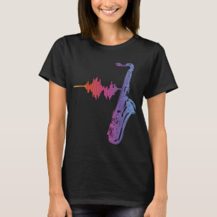 Saxophone Reeds Sound Frequency Saxophonist Mouthp T-shirt