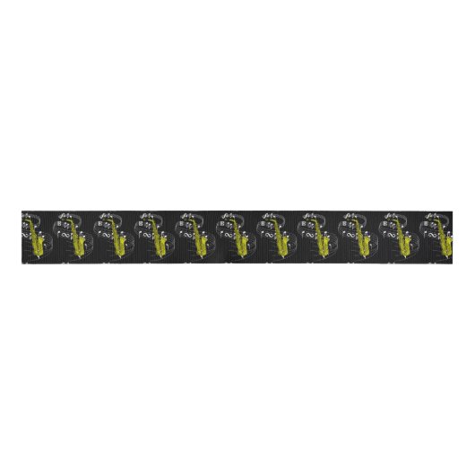 Saxophone Ribbon - Donker Grosgrain Lint (Voorkant)