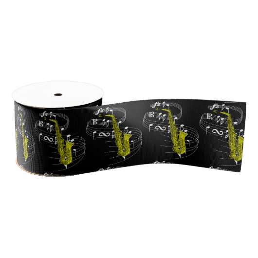Saxophone Ribbon - Donker Grosgrain Lint (Spoel)