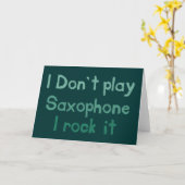 Saxophone Rock It Wenskaart Kaart (Gele Bloem)