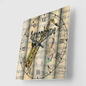 Saxophone ~ Rollend vel Music ~ Uniek ~ Vierkante Klok (Hoek)