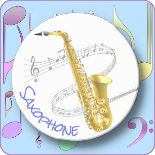 SAXOPHONE - Ronde zandsteenslagkoolaster Zandsteen Onderzetter