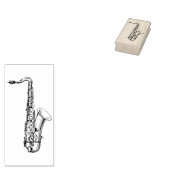 Saxophone Rubber Art Stamp Rubberstempel (Gestempeld)