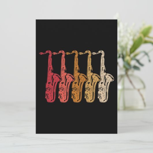 Saxophone Saxaphone Player Music Jazz Tenor Kaart (Staand voorkant)