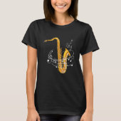 Saxophone Sheet Notes Saxophone Reed Woodwing Jazz T-shirt (Voorkant)