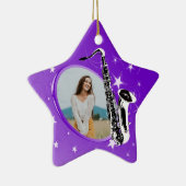Saxophone Shining Star Photo Ceramic Ornaming Keramisch Ornament (Rechts)