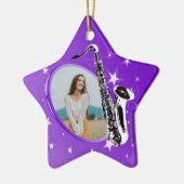 Saxophone Shining Star Photo Ceramic Ornaming Keramisch Ornament (Links)