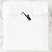 Saxophone Silhouette Ronde Sticker (Tas)