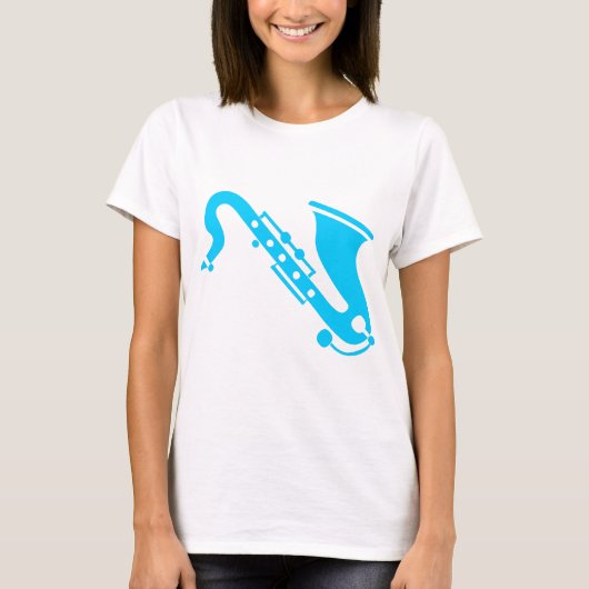 Saxophone - Sky Blue T-shirt (Voorkant)