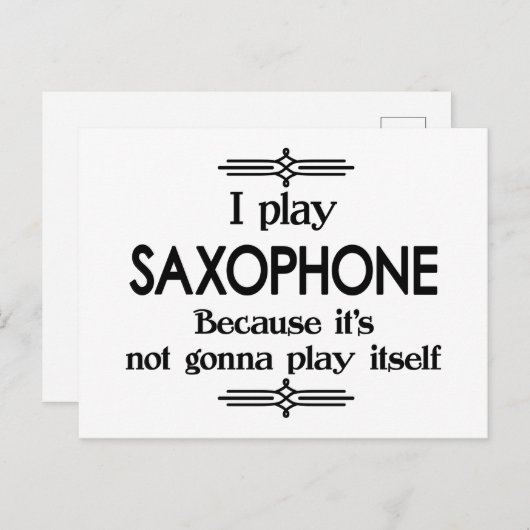 Saxophone - Speel zelf Funny Deco Music Briefkaart (Voorkant / Achterkant)