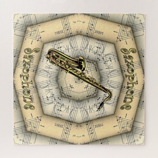 Saxophone ~ Strange Musical Design ~ Unique ~ Legpuzzel (Horizontaal)