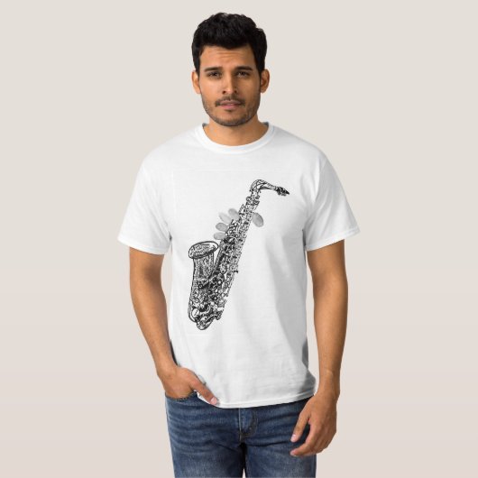 Saxophone t-shirt (Voorkant volledig)
