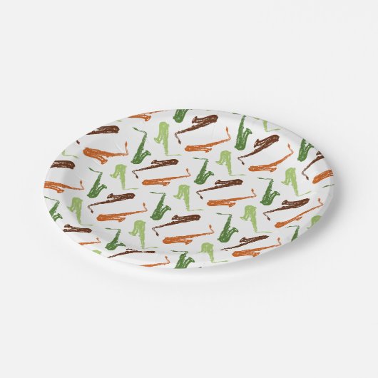 Saxophone Thleed Papieren Bordje (Gekanteld)